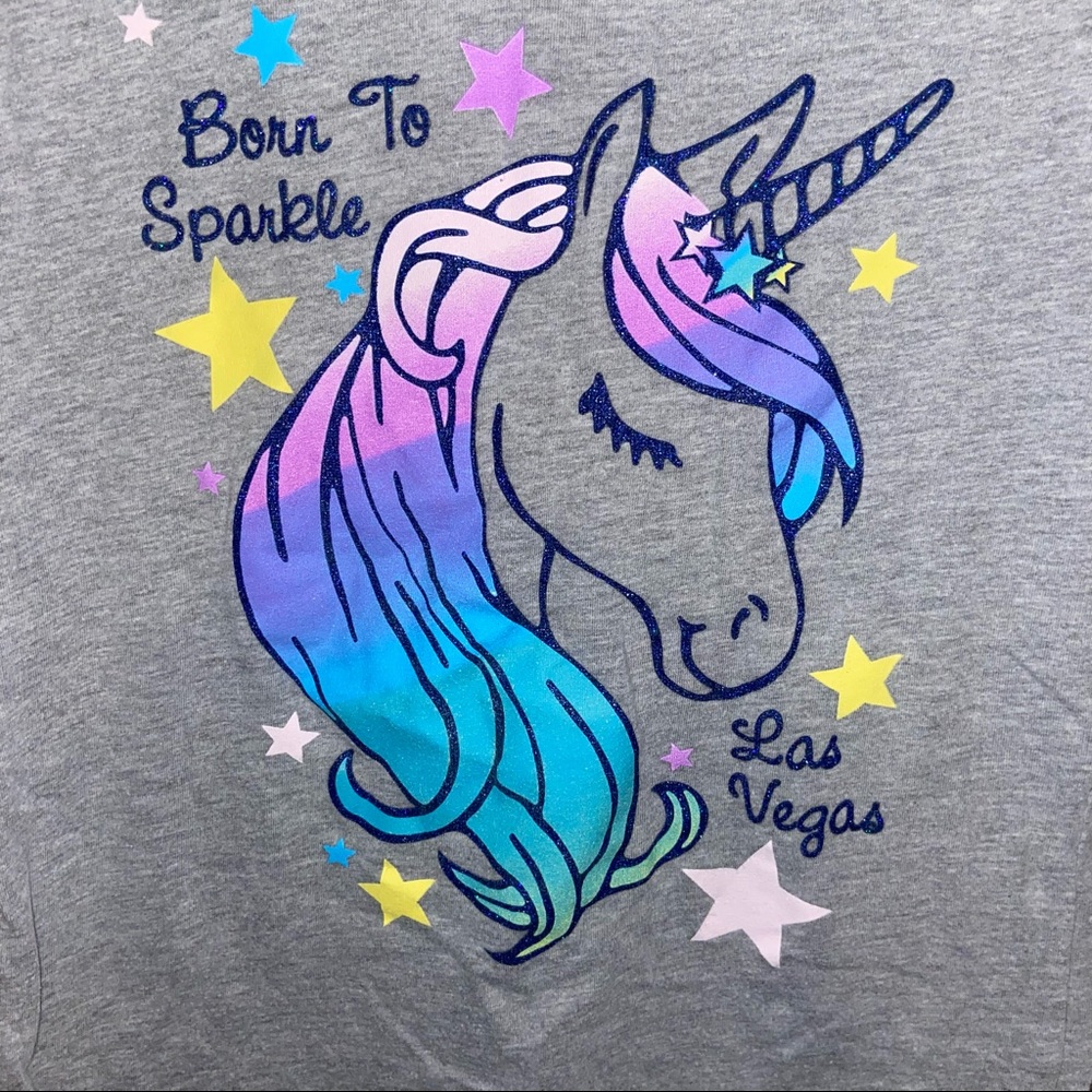 Las Vegas girls gray shirt XL unicorn - Picture 2 of 6